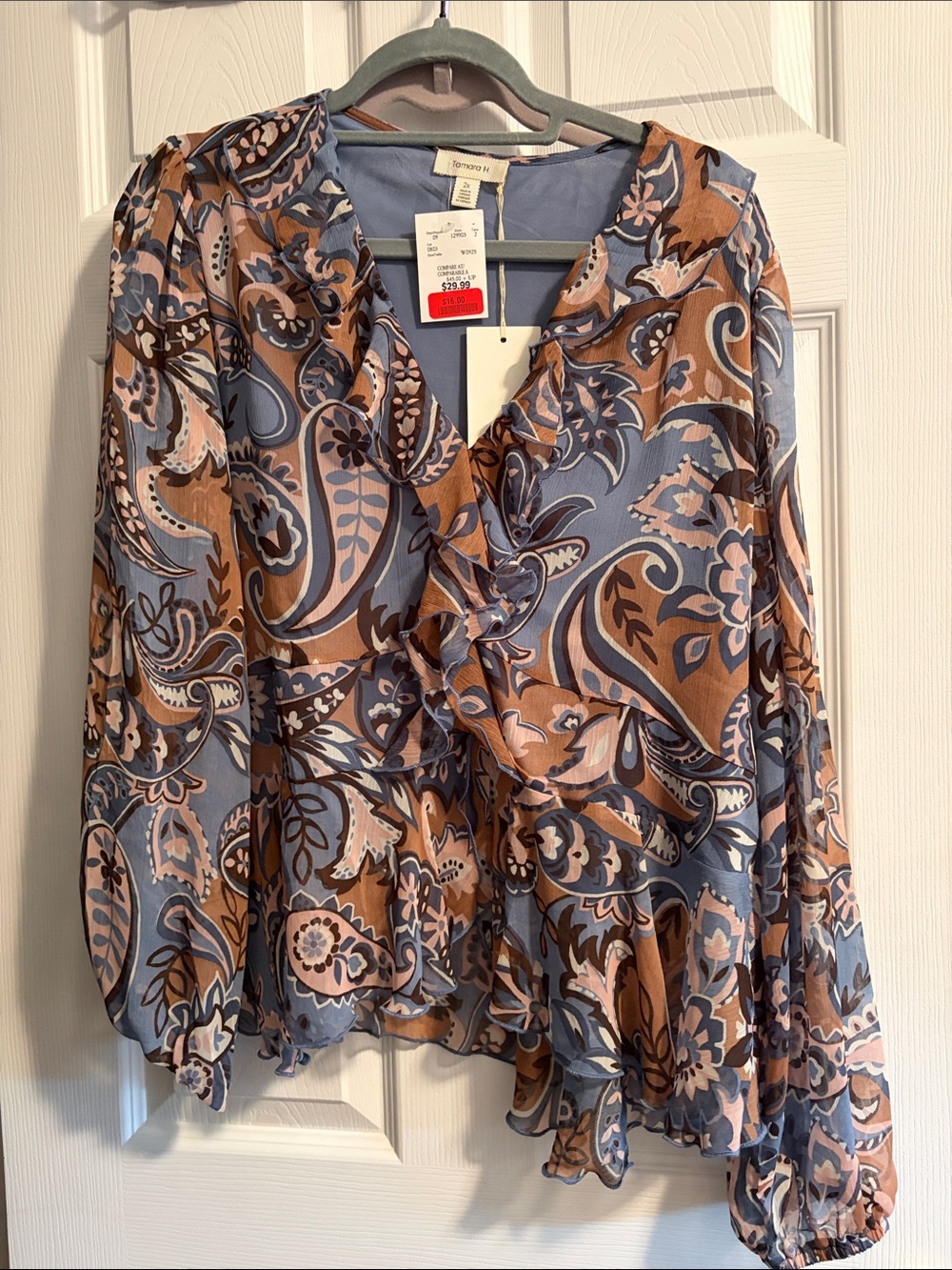 NWT Ruffled blouse by Tamara H